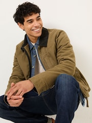 FatFace Khaki Green Canvas Jacket - Image 1 of 7