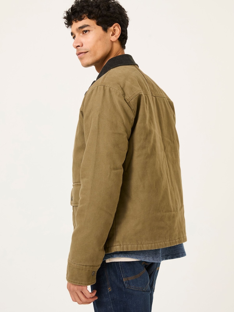 FatFace Khaki Green Canvas Jacket - Image 2 of 7