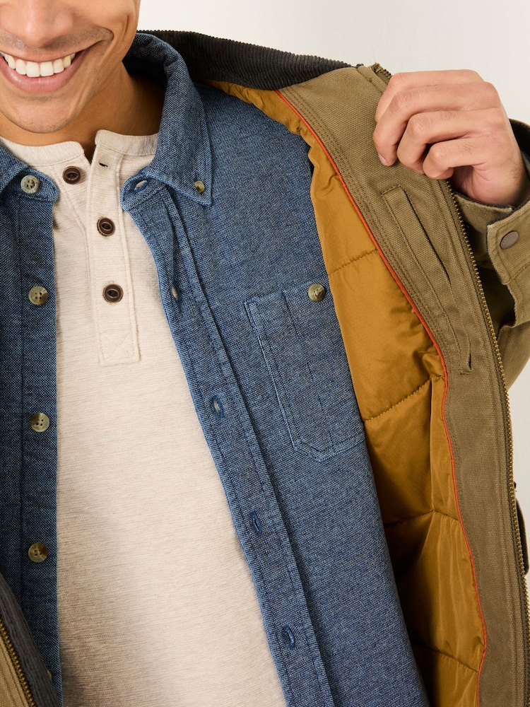 FatFace Khaki Green Canvas Jacket - Image 5 of 7