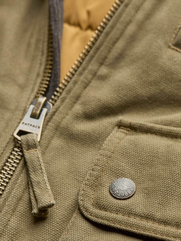 FatFace Khaki Green Canvas Jacket - Image 7 of 7