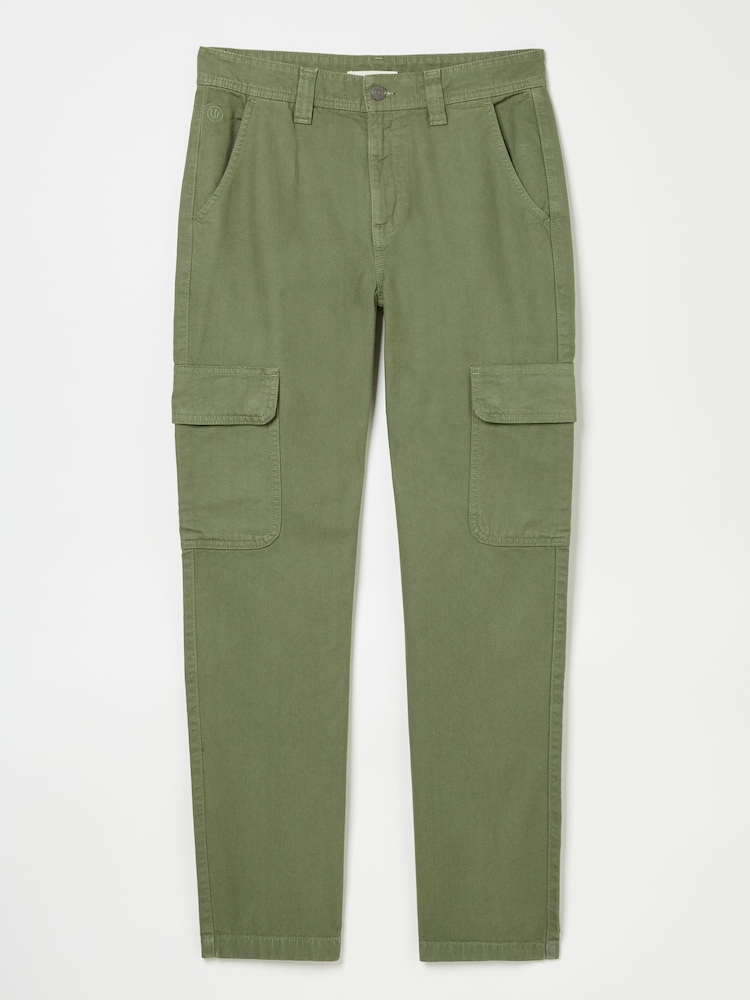 FatFace Wardly Olive Green Canvas Cargo Trousers - Image 5 of 5