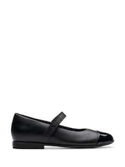 Clarks Black Wide Fit (G) Finja Gem Mary Jane School Shoes - Image 2 of 8
