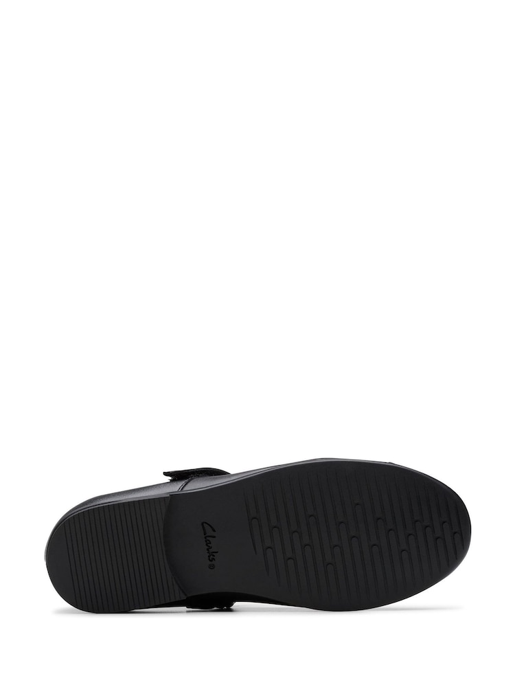 Clarks Black Wide Fit (G) Finja Gem Mary Jane School Shoes - Image 8 of 8