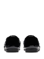 Clarks Black Wide Fit (G) Finja Bright Patent Loafer Shoes - Image 2 of 7