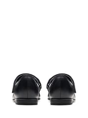 Clarks Black Wide Fit (G) Finja Tap Mary Jane Bow Leather Shoes - Image 5 of 7