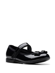 Clarks Finja Tap Mary Jane Bow Patent School Shoes - Imagen 3 de 8