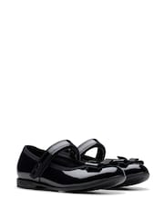 Clarks Finja Tap Mary Jane Bow Patent School Shoes - Imagen 4 de 8