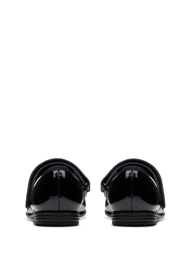 Clarks Finja Tap Mary Jane Bow Patent School Shoes - Imagen 8 de 8