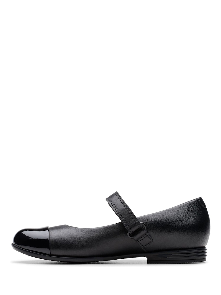 Clarks Black Wide Fit (G) Finja Gem Mary Jane Shoes - Image 2 of 7