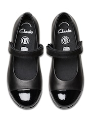 Clarks Black Wide Fit (G) Finja Gem Mary Jane Shoes - Image 6 of 7