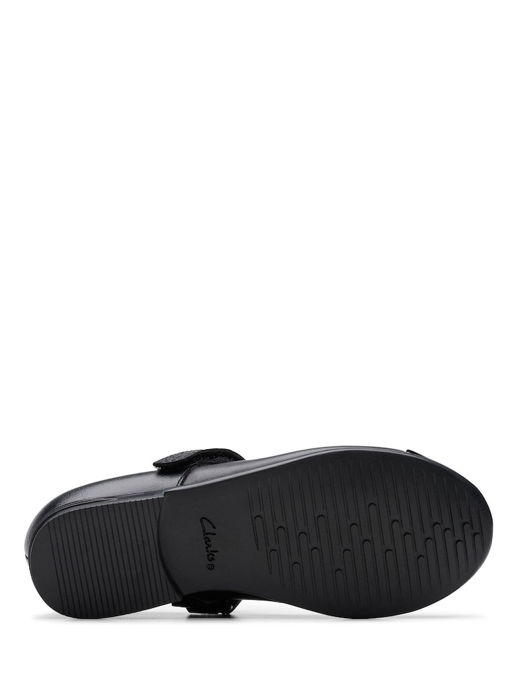 Clarks Black Wide Fit (G) Finja Gem Mary Jane Shoes - Image 7 of 7