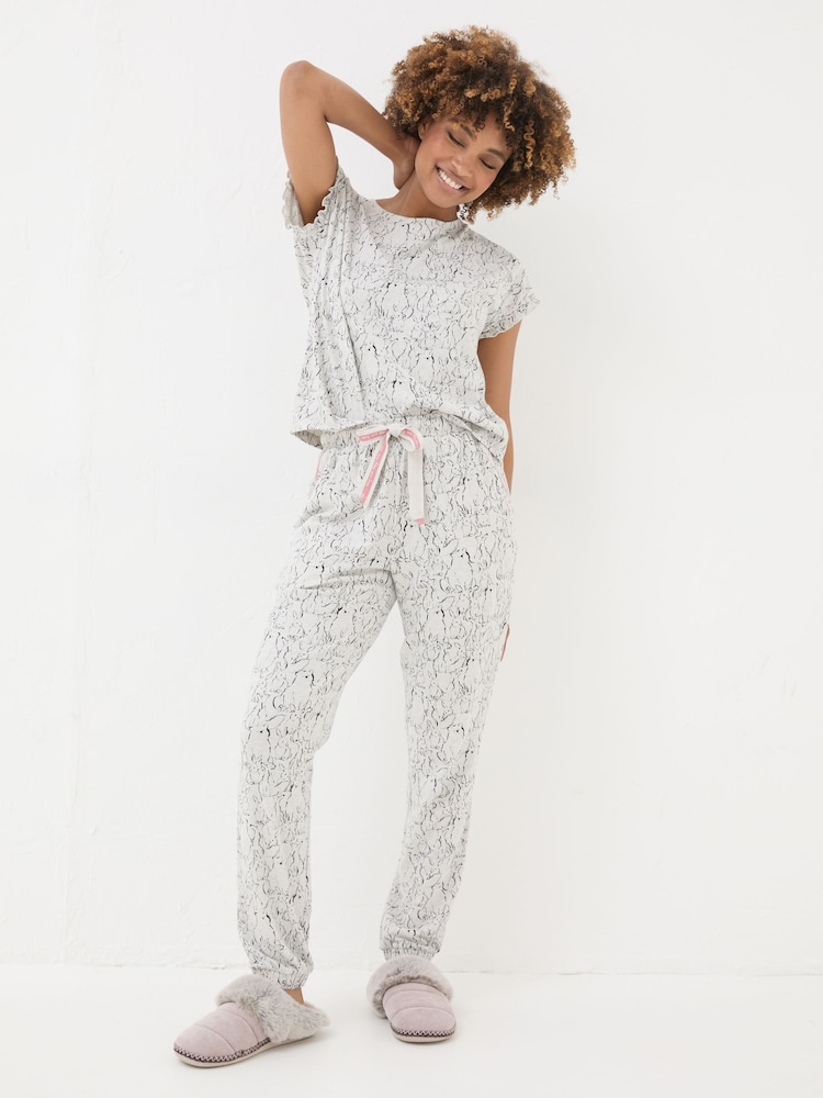 FatFace Grey Pyjama Set Grey Rabbit - Image 1 of 8