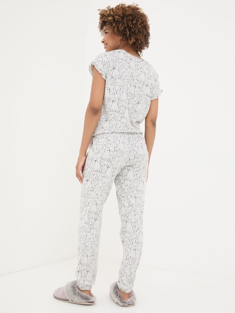 FatFace Grey Pyjama Set Grey Rabbit - Image 2 of 8