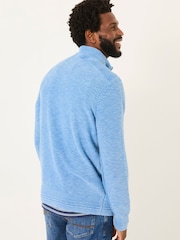 FatFace Light Blue Berwick Laundered Half Neck Jumper - Image 2 of 9