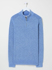 FatFace Light Blue Berwick Laundered Half Neck Jumper - Image 9 of 9