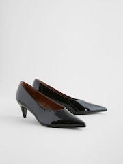 Black Patent Forever Comfort® Point Toe Peg Kitten Heels - Image 1 of 5