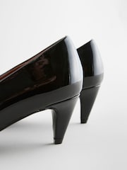 Black Patent Forever Comfort® Point Toe Peg Kitten Heels - Image 4 of 5