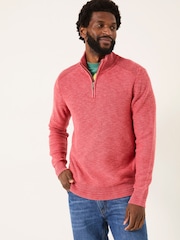 FatFace Washed Red Berwick Laundered Half Neck Jumper - Image 1 of 6