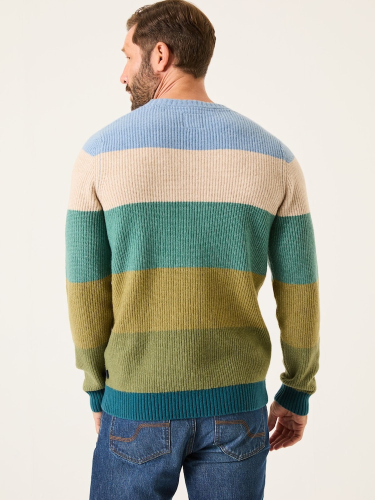 Hinton Green Stripe Crew Neck Jumper - Image 2 of 8