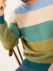 Hinton Green Stripe Crew Neck Jumper - Image 4 of 8