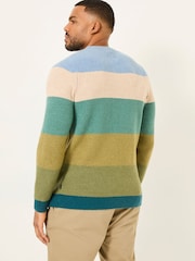 Hinton Green Stripe Crew Neck Jumper - Image 6 of 8