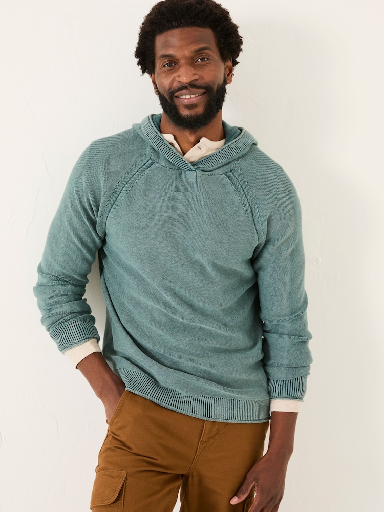 FatFace Sage Green Berwick 100% Cotton Laundered Hoodie - Image 1 of 5