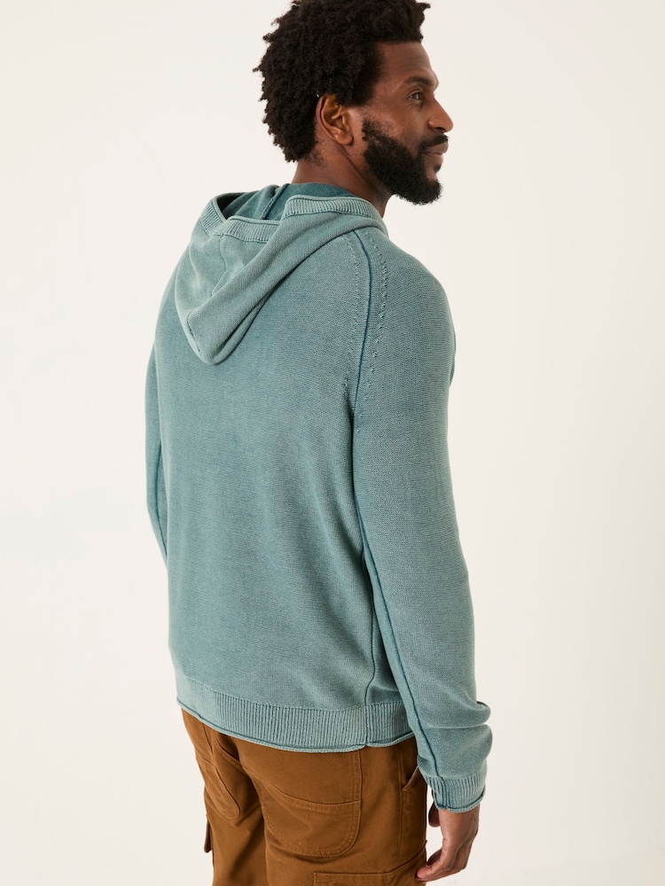 FatFace Sage Green Berwick 100% Cotton Laundered Hoodie - Image 2 of 5