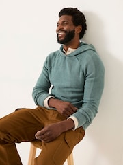FatFace Sage Green Berwick 100% Cotton Laundered Hoodie - Image 3 of 5