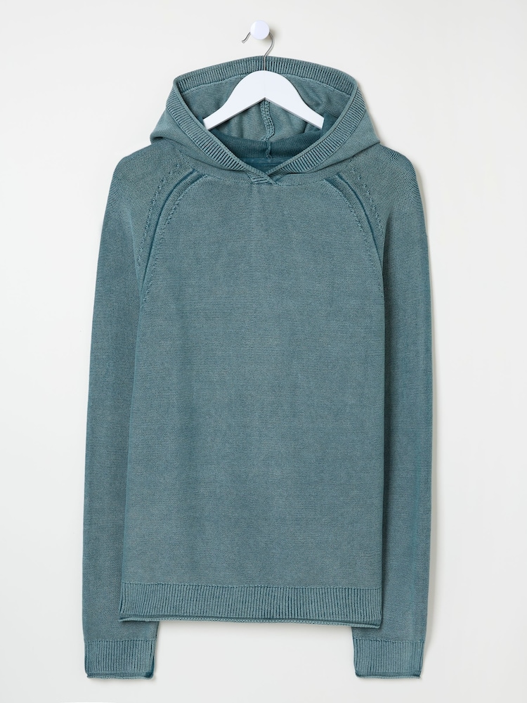 FatFace Sage Green Berwick 100% Cotton Laundered Hoodie - Image 5 of 5