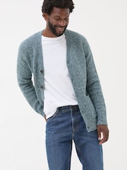 FatFace Mid Blue Sefton Lofty Knitted Cardigan - Image 1 of 5