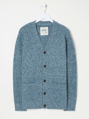 FatFace Mid Blue Sefton Lofty Knitted Cardigan - Image 5 of 5