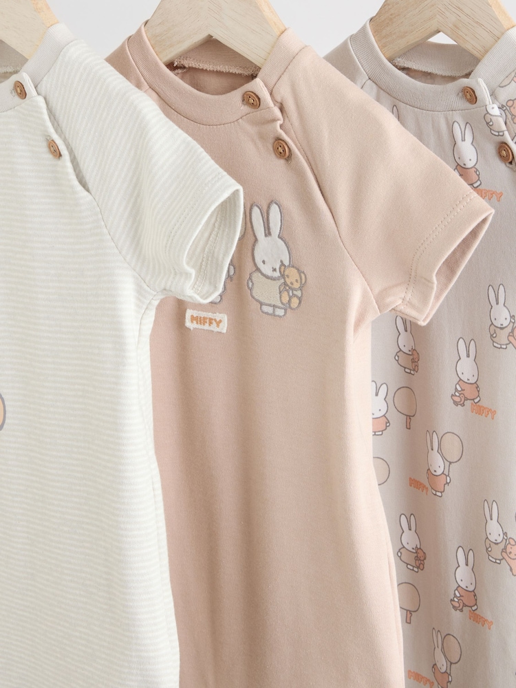 Neutral Miffy Miffy 3 Pack Baby Romper (0mths-2yrs) - Image 10 of 13