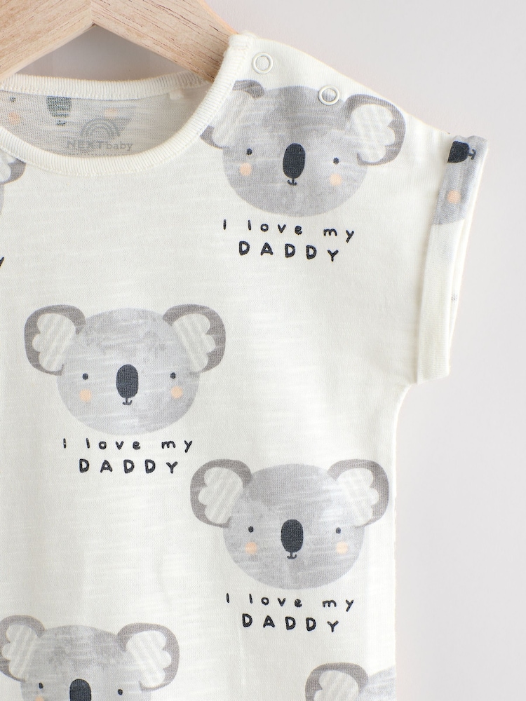 Ecru I Love My Daddy Baby Romper (0-18mths) - Image 3 of 7
