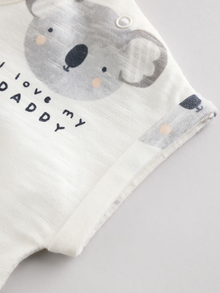 Ecru I Love My Daddy Baby Romper (0-18mths) - Image 5 of 7