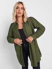 Yours Curve Green Broderie Anglaise Shirt - Image 1 of 6