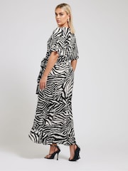Yours Curve White Ruffle Hem Wrap Dress - Image 3 of 5