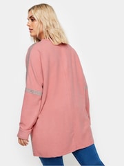 Розовый - Yours Curve Soft Touch Studded Batwing Sleeve Jumper - Image 3 of 4