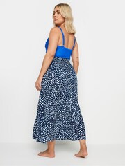 Yours Curve Blue Animal Beach Skirt - Image 3 of 5