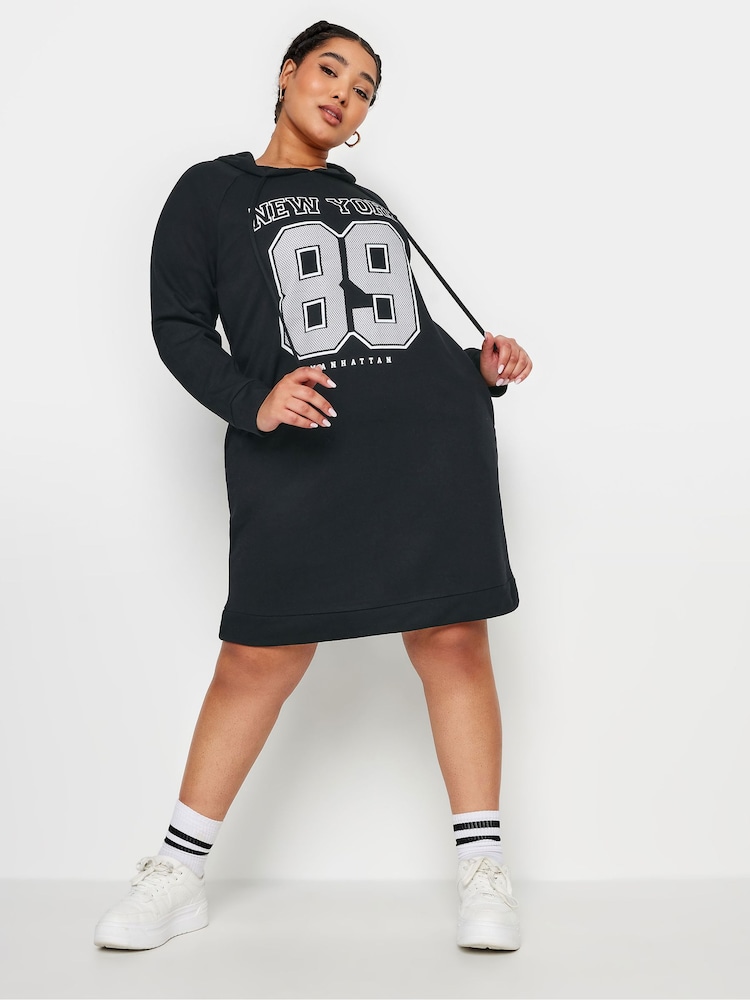 Yours Curve Black Hoodie Dress - Image 2 of 5