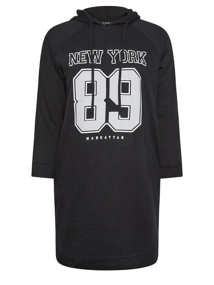 Yours Curve Black Hoodie Dress - Image 5 of 5