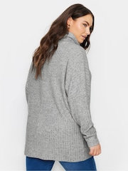 Yours Curve Grey Soft Touch Turtle Neck Jumper - Image 3 of 5
