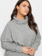 Yours Curve Grey Soft Touch Turtle Neck Jumper - Image 4 of 5