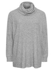 Yours Curve Grey Soft Touch Turtle Neck Jumper - Image 5 of 5