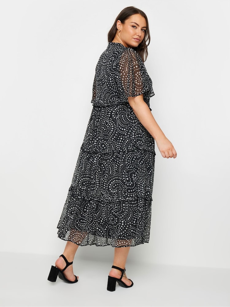 Buy Yours Curve Black Chiffon Tiered Dress from Next USA Buy Yours Curve Black Chiffon Tiered Dress from Next USA