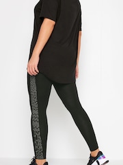 Yours Curve Black Side Panel Active Leggings - Image 2 of 4