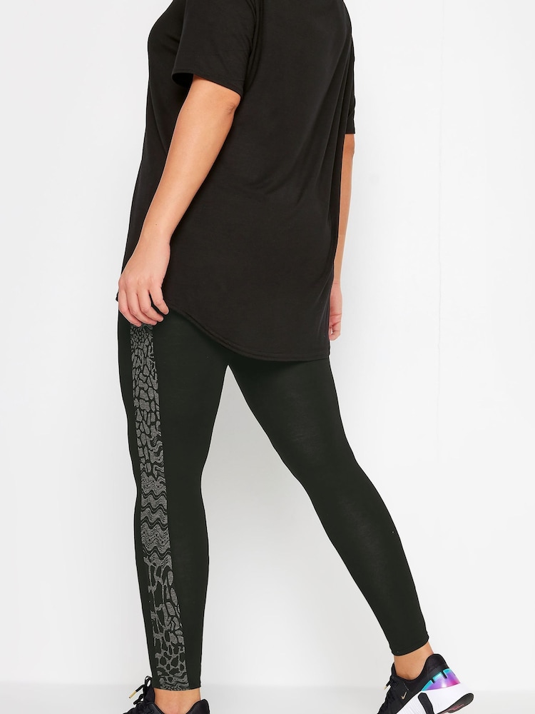 Yours Curve Black Side Panel Active Leggings - Image 2 of 4