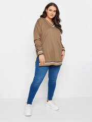 Yours Curve Natural Structured Sweatshirt - Image 2 of 5