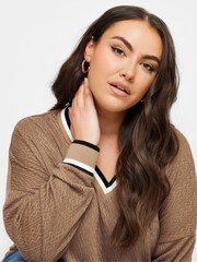 Yours Curve Natural Structured Sweatshirt - Image 4 of 5