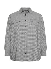 Yours Curve Black Gingham Brushed Dogtooth Shacket - Image 6 of 6