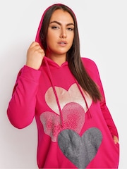 Yours Curve Pink Hoodie Dress - Image 4 of 5